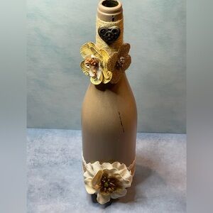 Decorative Bottle – Rustic Vintage Mixed Media